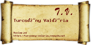Turcsány Valéria névjegykártya
